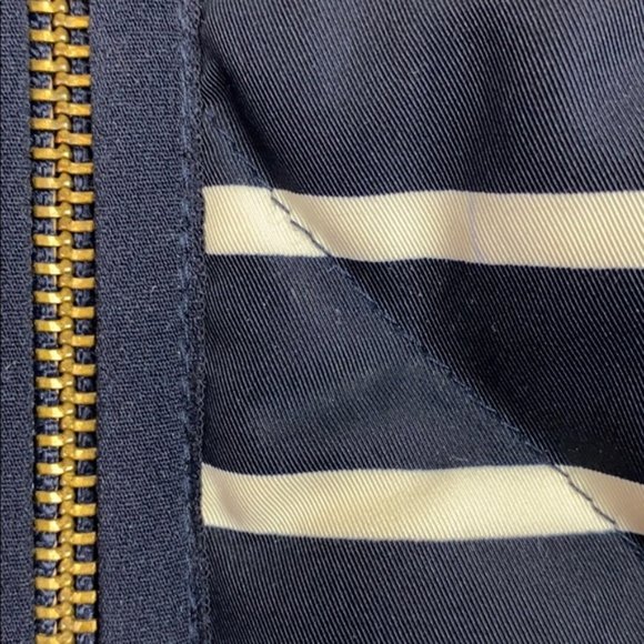 J.Crew S Puffer Vest Striped Nautical Navy White - Picture 10 of 16